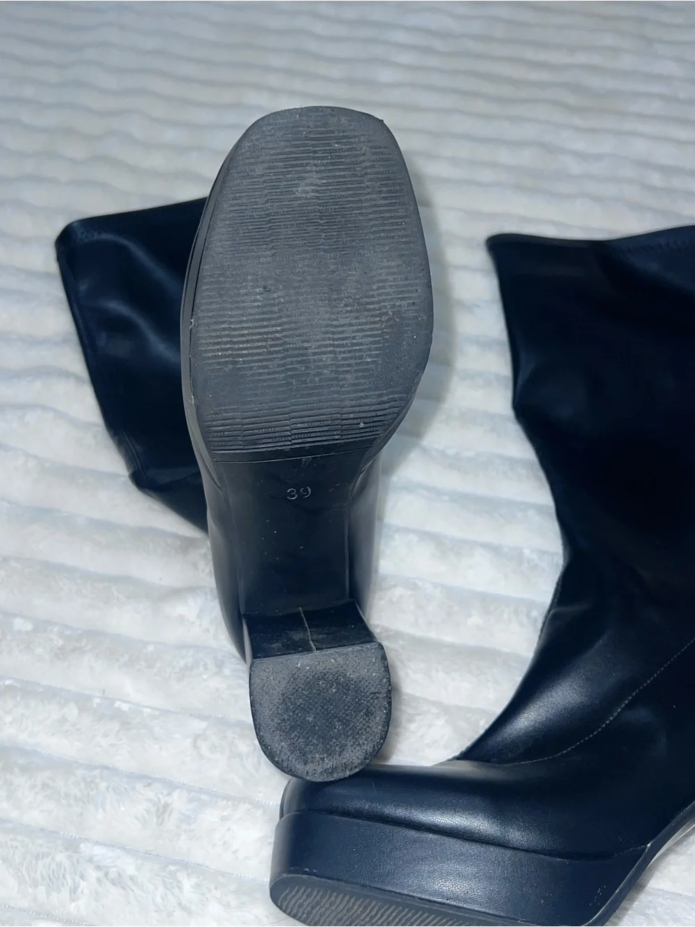 Women's Black Platform Boots - Sleek Block Heel